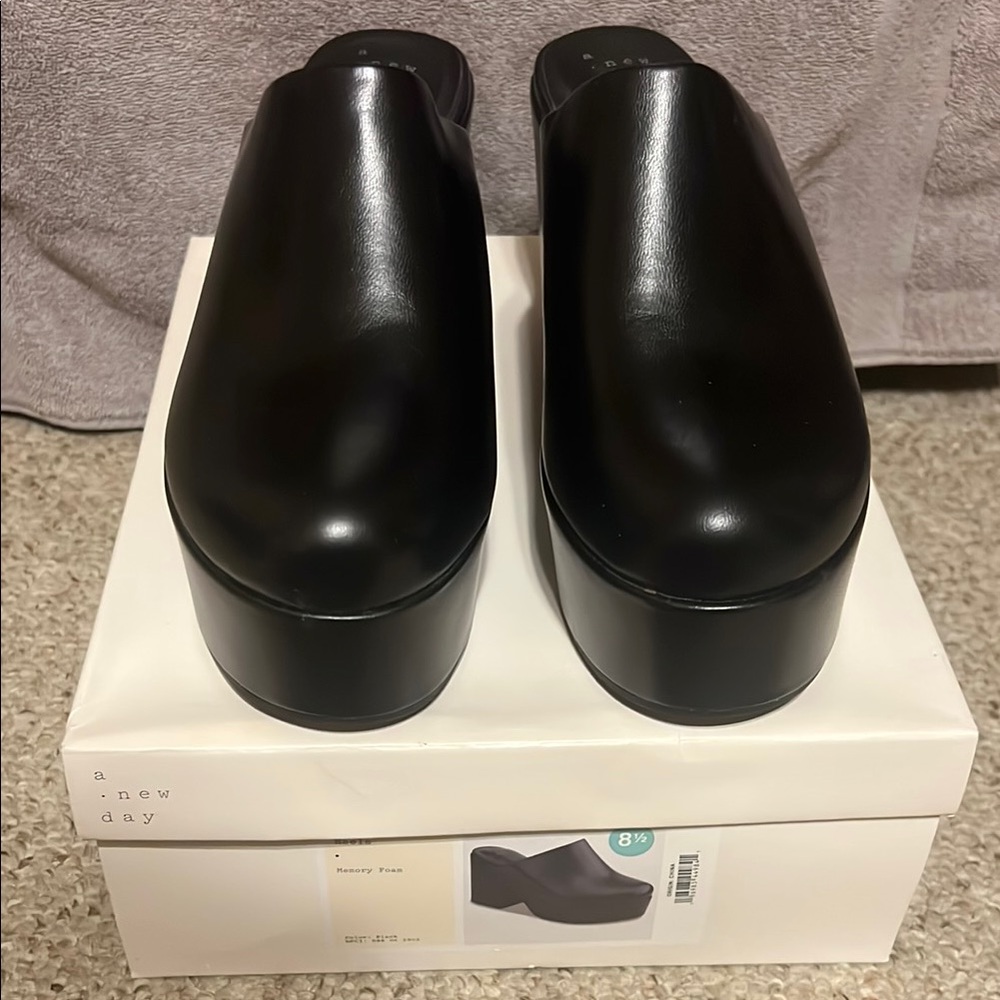 A New Day Black Platform Mules